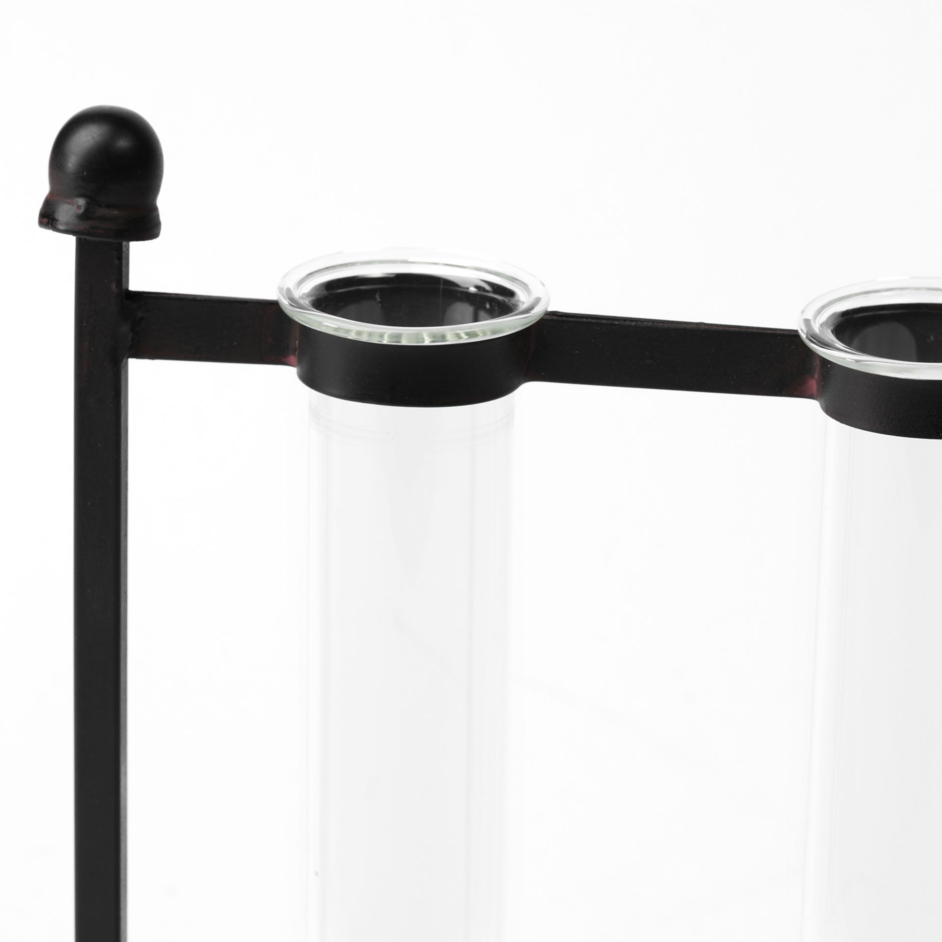 Bunsen Black Metal Five Glass Test Tube Vase large image 