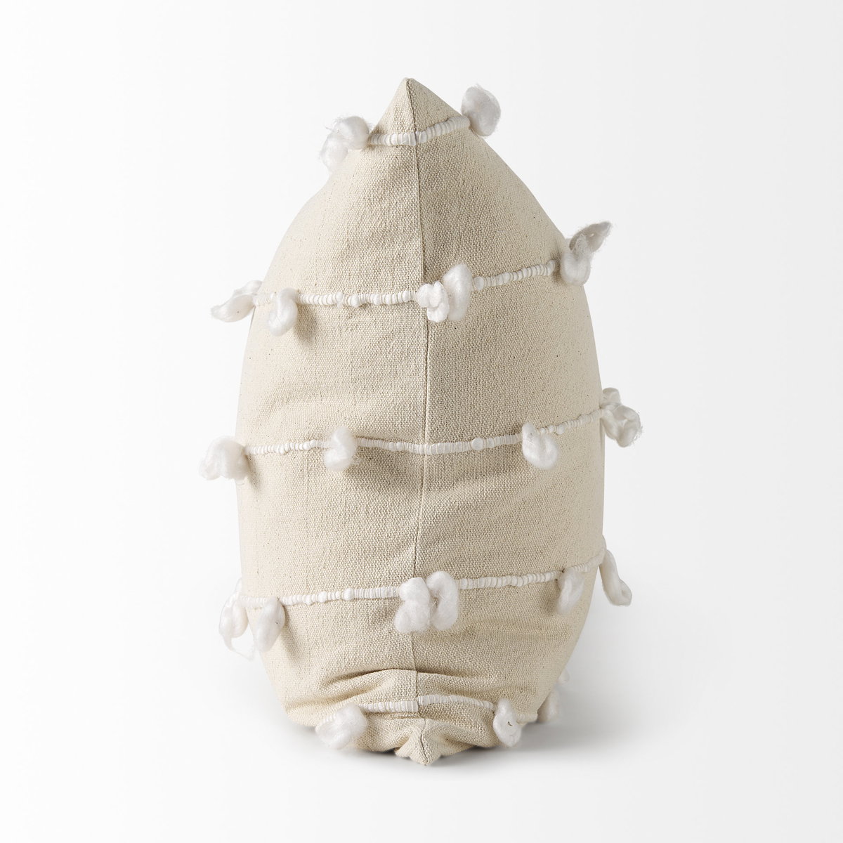 Erica 20x20 Cream With White Detail Pillow Cover, Decorative Pillow by Mercana, 20" length x 20" width x 0.2" height View 5