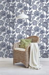 White & Blue Midsummer Jacobean Wallpaper thumbnail 2