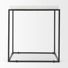 Nathan II 18' x 20' Square Top White Marble and Black Metal End/Side Table, Side & End Table by Mercana, 18" length x 18" width x 20" height thumbnail 9