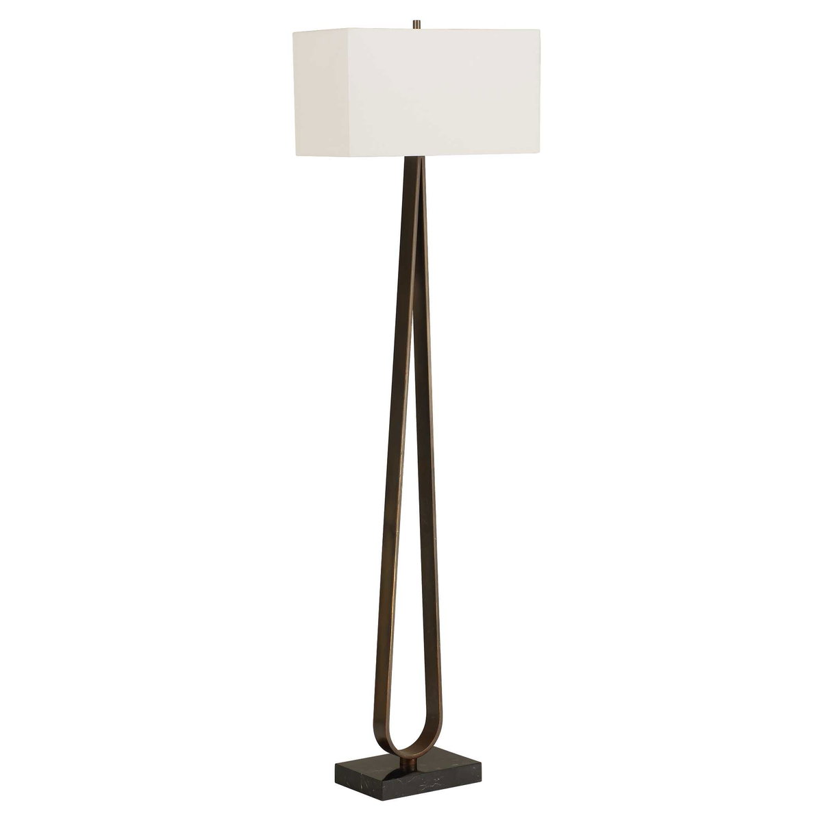 Galloway Minimalist Bronze Floor Lamp, by Uttermost, 18" width x 64.75" height x 10" depth View 6