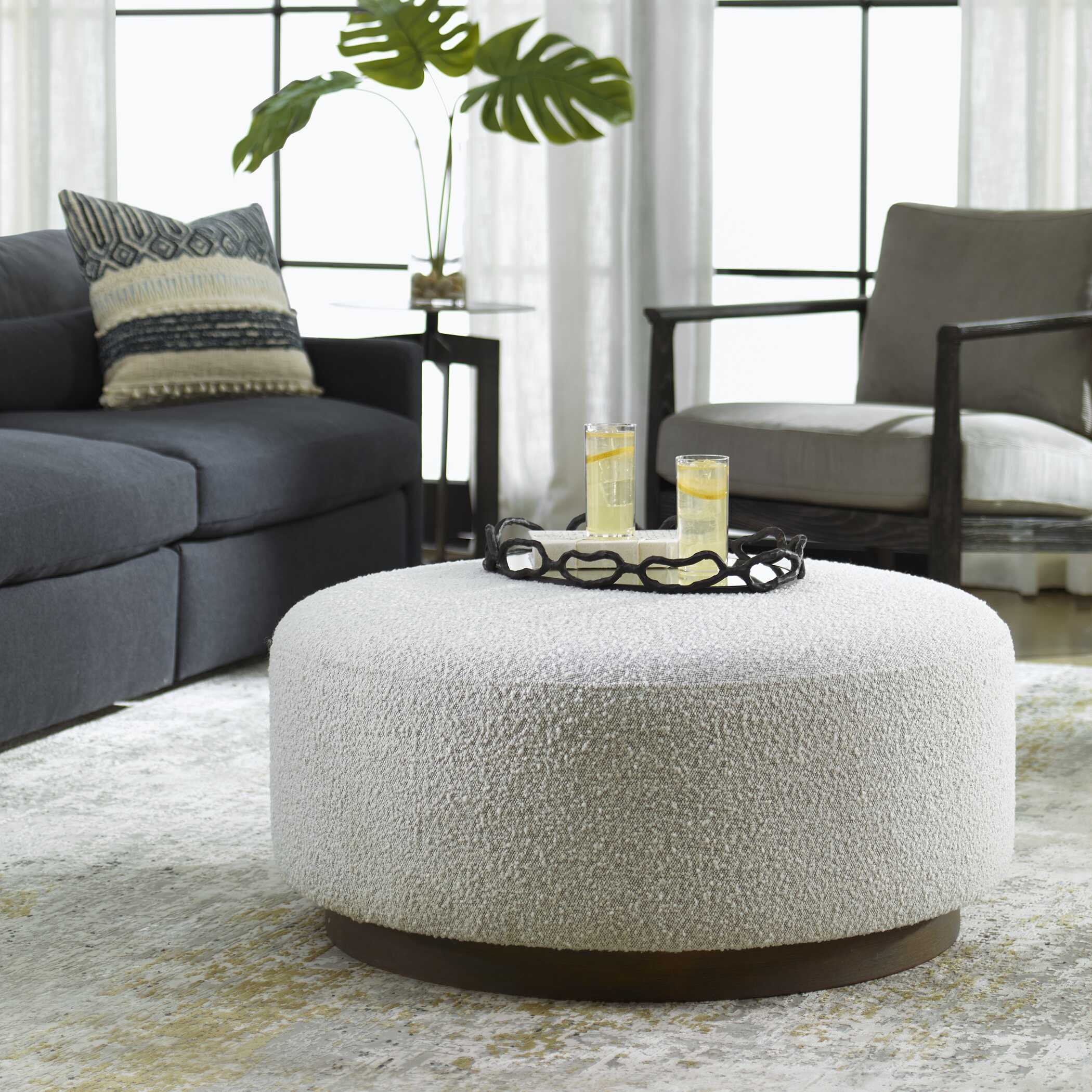 Avila Large Gray Ottoman / Coffee Table large image 