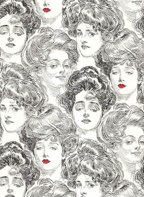 Pucker Up Buttercup Black & White Wallpaper