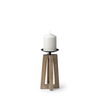 Astra Small Light Brown Wood Pedestal Base Table Candle Holder thumbnail 0