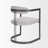 Hollyfield Curved Back Dining Arm Chair | Gray Fabric with Gray Iron, Dining Chair by Mercana, 20.47" length x 21.5" width x 29.53" height thumbnail 7