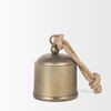 Quincy Medium Gold Metal Decorative Bell Object, Decorative Object by Mercana, 4.75" length x 4.75" width x 7" height thumbnail 6
