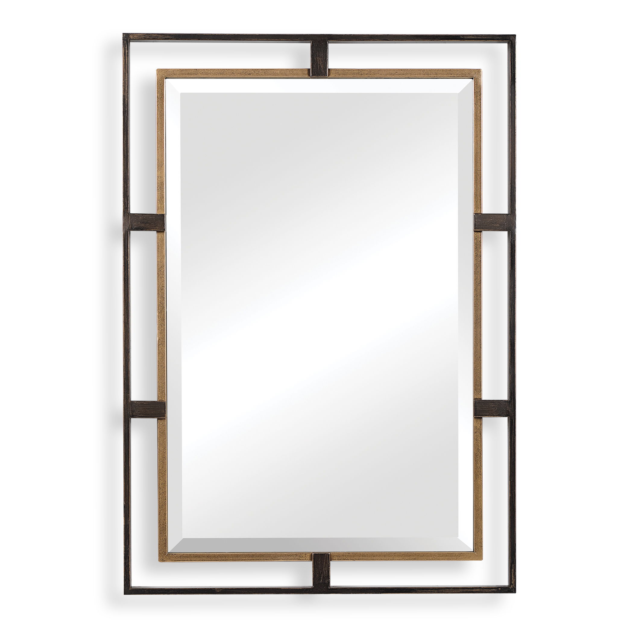 Carrizo Gold & Bronze Rectangle Mirror large image 