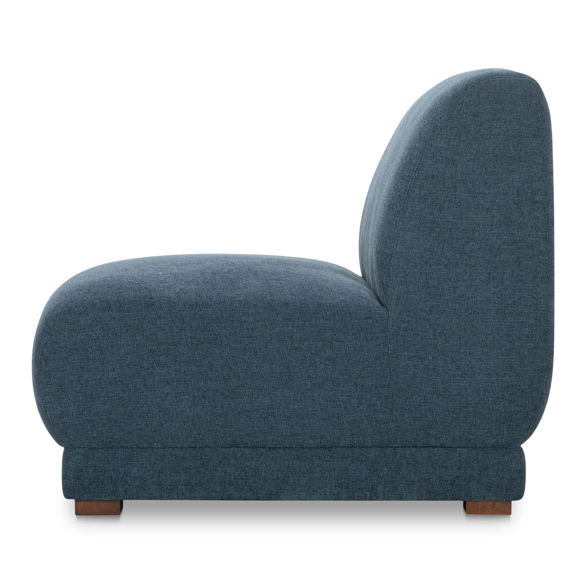 Fraser Slipper Chair Deep Blue, Accent Chair by Moe's Home, 35.4" width x 31.5" height x 36.6" depth View 3