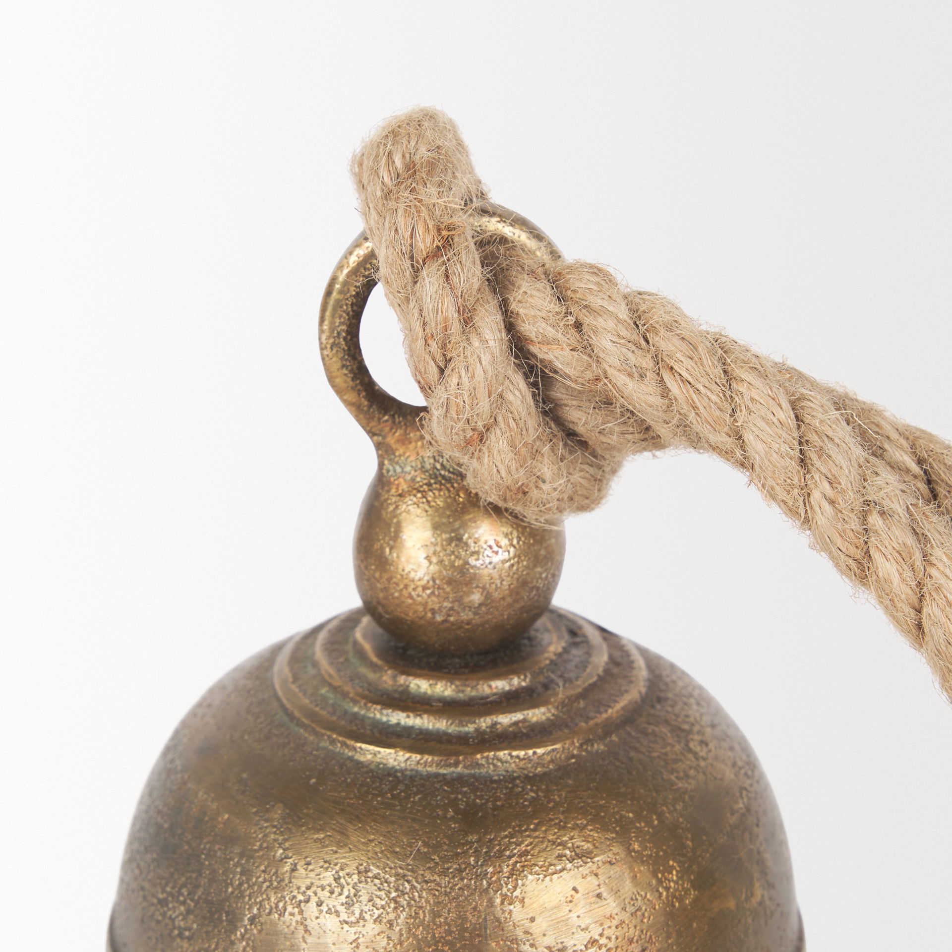 Quincy Small Gold Metal Decorative Bell Object, Decorative Object by Mercana, 3.5" length x 3.5" width x 6" height View 9
