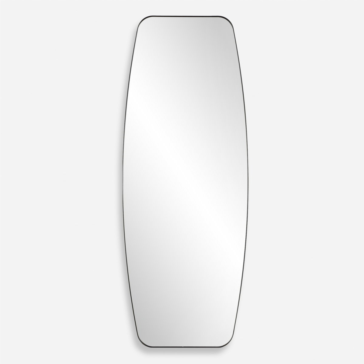 Caspian Curved Black Dressing Mirror, Floor Mirror by Uttermost, 27.75" width x 71.87" height x 2" depth View 1