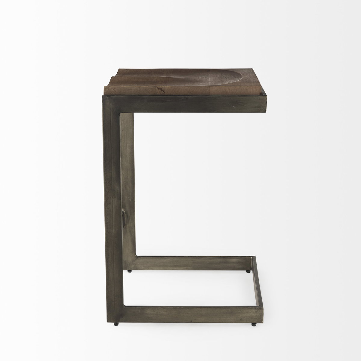 Kiran Backless 26in Seat Counter Stool | Brown Wood with Antique Nickel, Counter & Bar Stool by Mercana, 17" length x 17" width x 26" height View 4