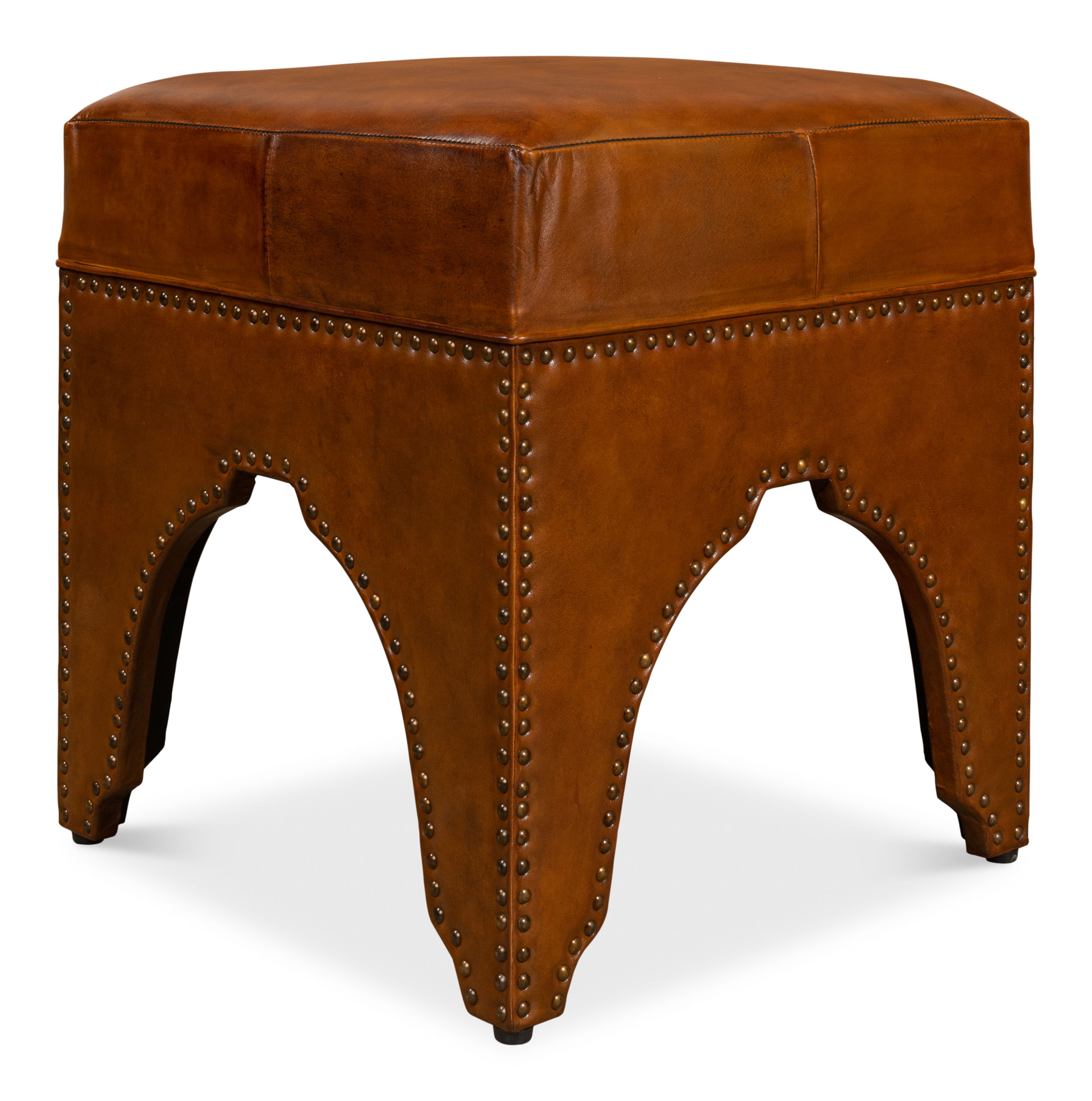 Giuseppe Footstool, Light Brown, Seating by Sarreid, 18" length x 18" width x 20" height View 5