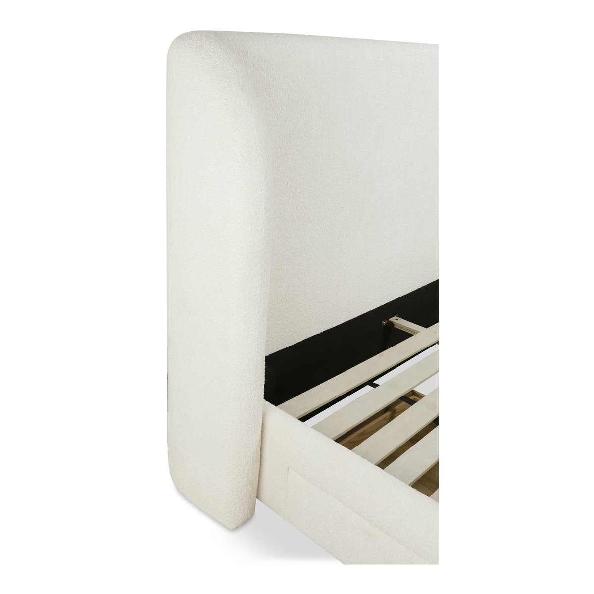 Sophia Queen Storage Bed Cream, by Moe's Home, 6'4" width x 4'7" height x 7'7" depth View 10