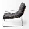 Hornet II Black Leather Body Metal Frame Accent Chair, by Mercana, 27.17" length x 36.61" width x 34.25" height thumbnail 8