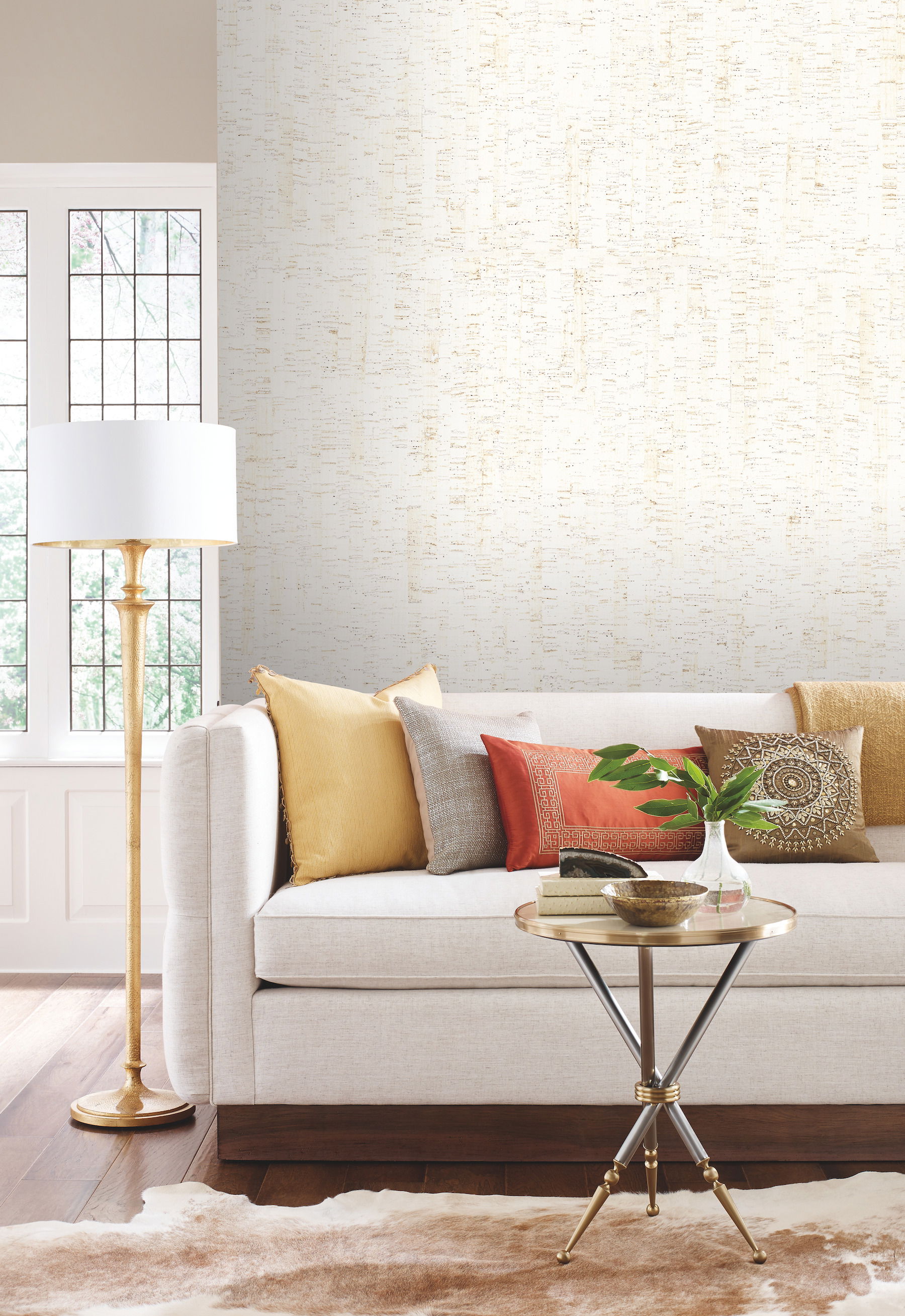 Plain Bamboo White Wallpaper large image 