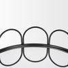 Lenore Round Metal/Mirror Tray Black (Set of 2) thumbnail 3