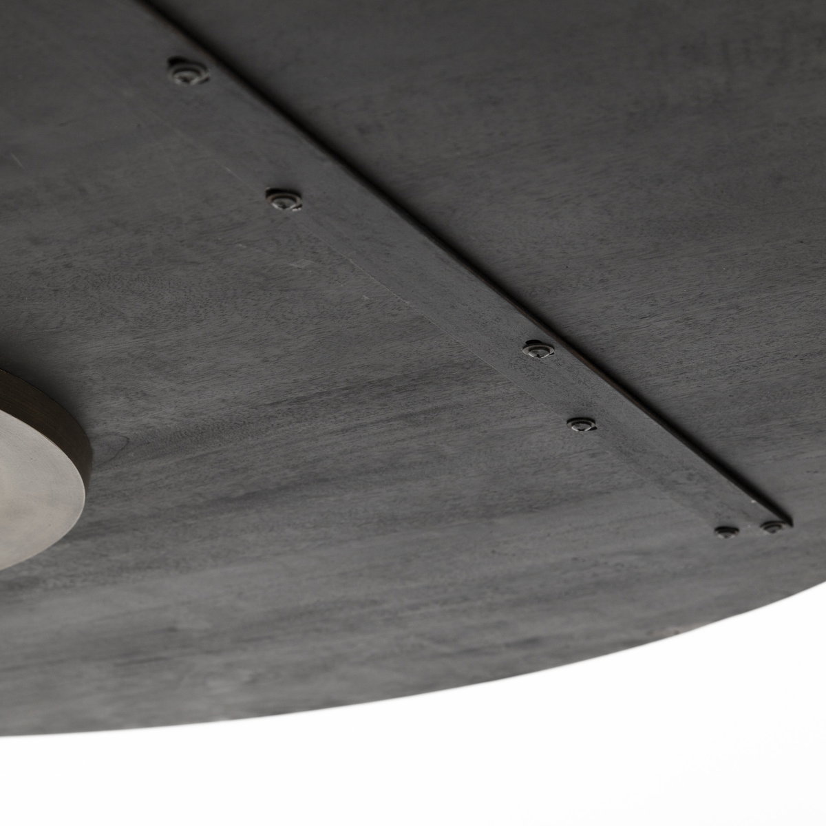 McLeod II 54 L x 54 W x 28.75 H Round Brown Solid Wood Top Gold Metal Base Dining Table, by Mercana, 54" length x 54" width x 28.75" height View 8