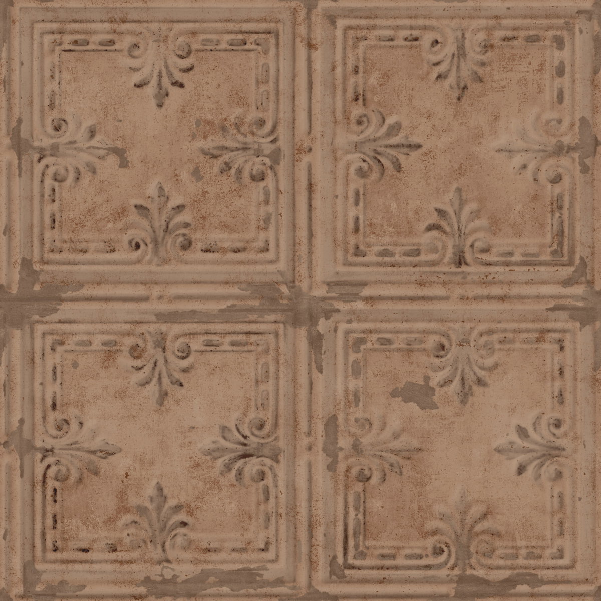 Copper Tin Tile Copper Peel & Stick Wallpaper, by York Wall, 16'6" length x 1'8.5" width x 0.02" depth