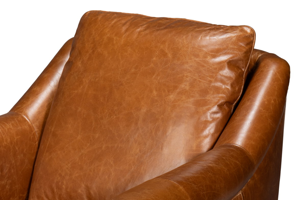 Vandike Arm Chair  Cuba Brown, by Sarreid, 3'2" length x 2'11" width x 3'2" height View 4