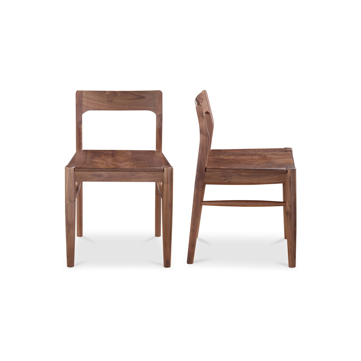 Owing Dining Chair Walnut Brown - Set Of Two, by Moe's Home, 19.5" width x 30" height x 20" depth View 2