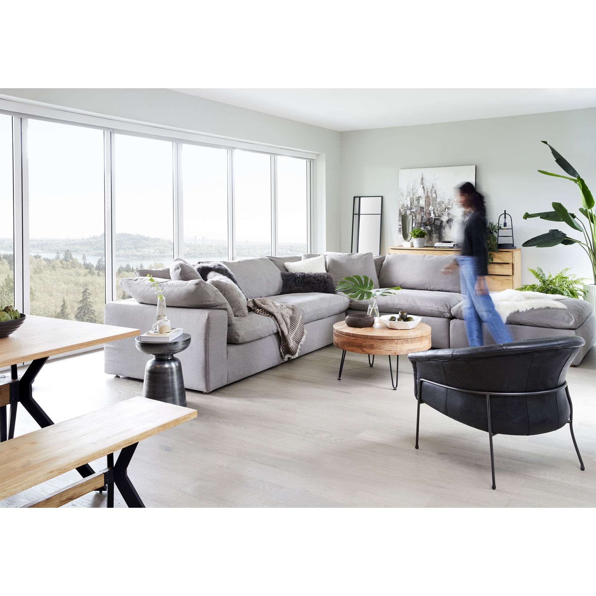 Privado Storage Coffee Table Natural, by Moe's Home, 31" width x 16" height x 31" depth View 9