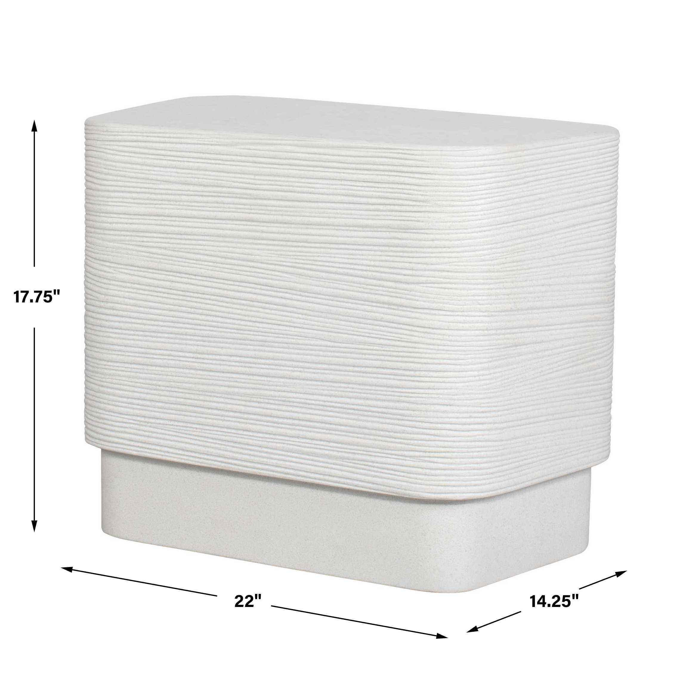 Saltwater Concrete Side Table, Furniture by Uttermost, 22" width x 17.75" height x 14.25" depth View 3