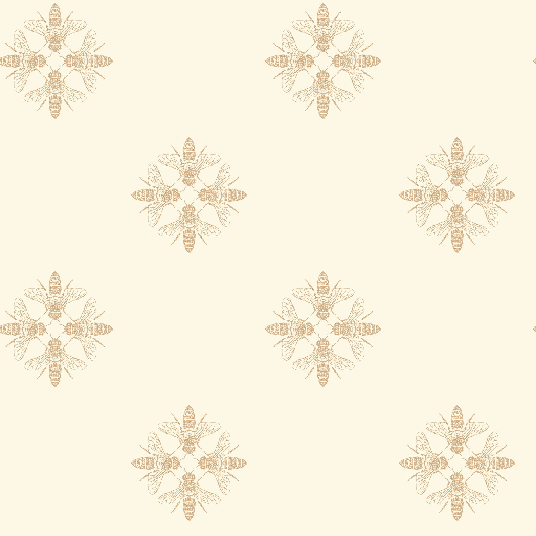Honey Bee Gold & Cream Wallpaper large image 