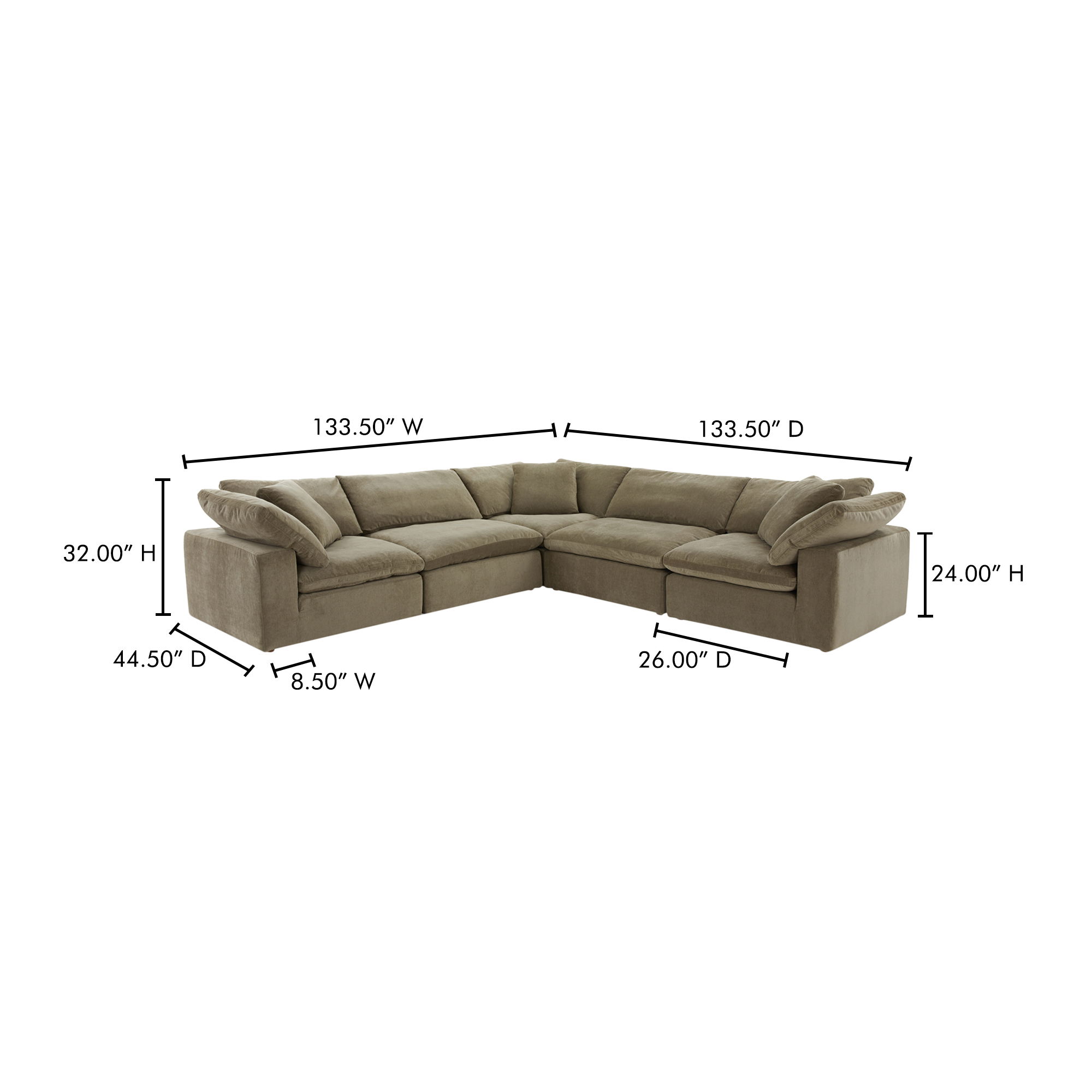 Clay Classic L-shaped Modular Sectional Desert Sage large image 