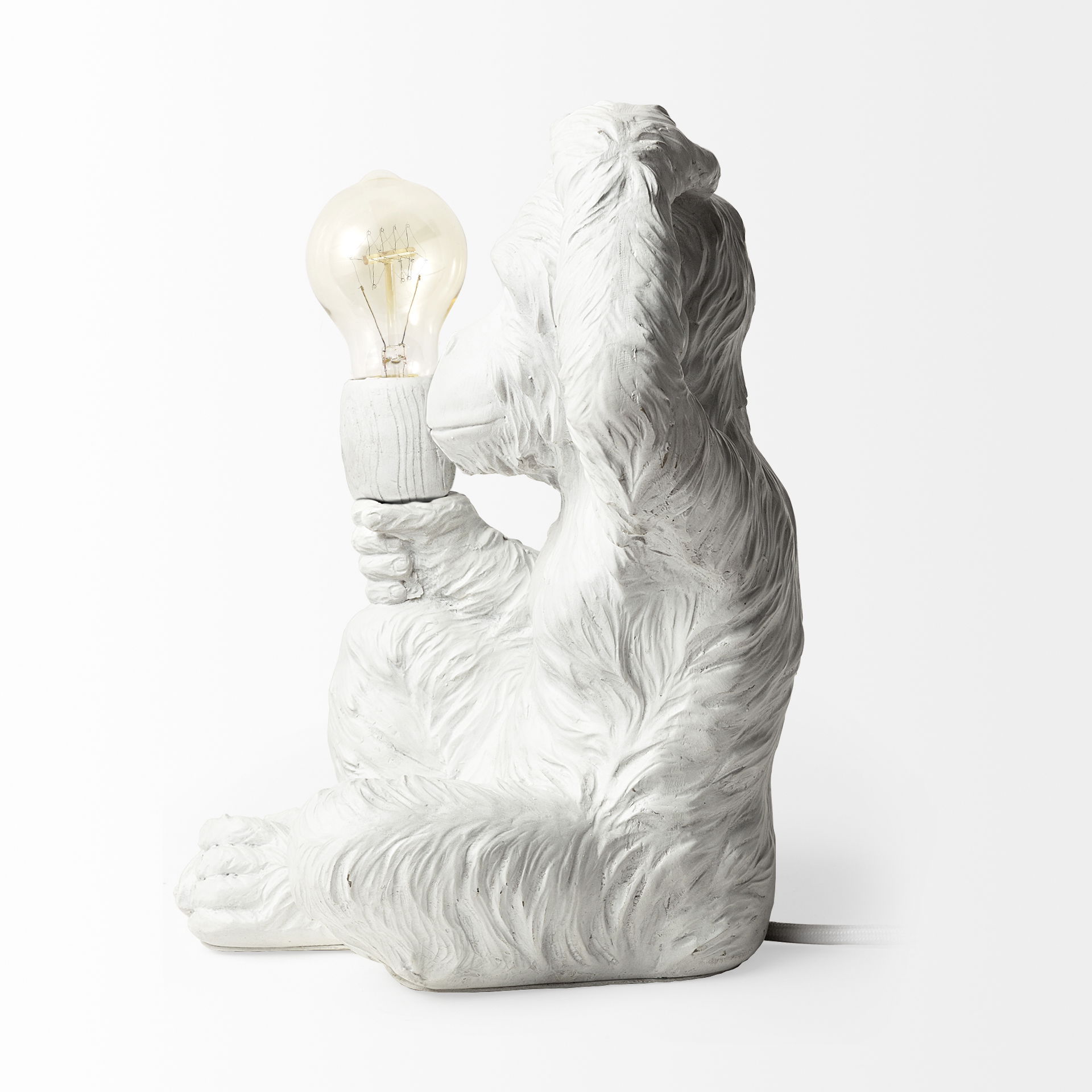 Simia (12'H) White Resin Playful Monkey Table Lamp large image 