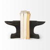 Anvilia (Set of 2) 12L x 4W Black With Gold Accents Anvil Shaped Bookends thumbnail 2