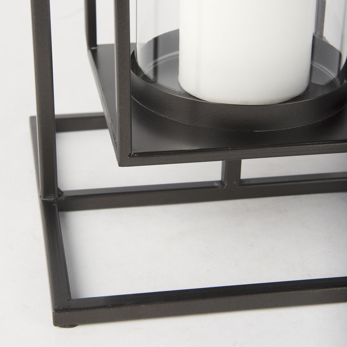 Albus I Large Black Metal Rectangular Table Candle Holder, Candles & Candle Holder by Mercana, 9.25" length x 9.25" width x 23.82" height View 10