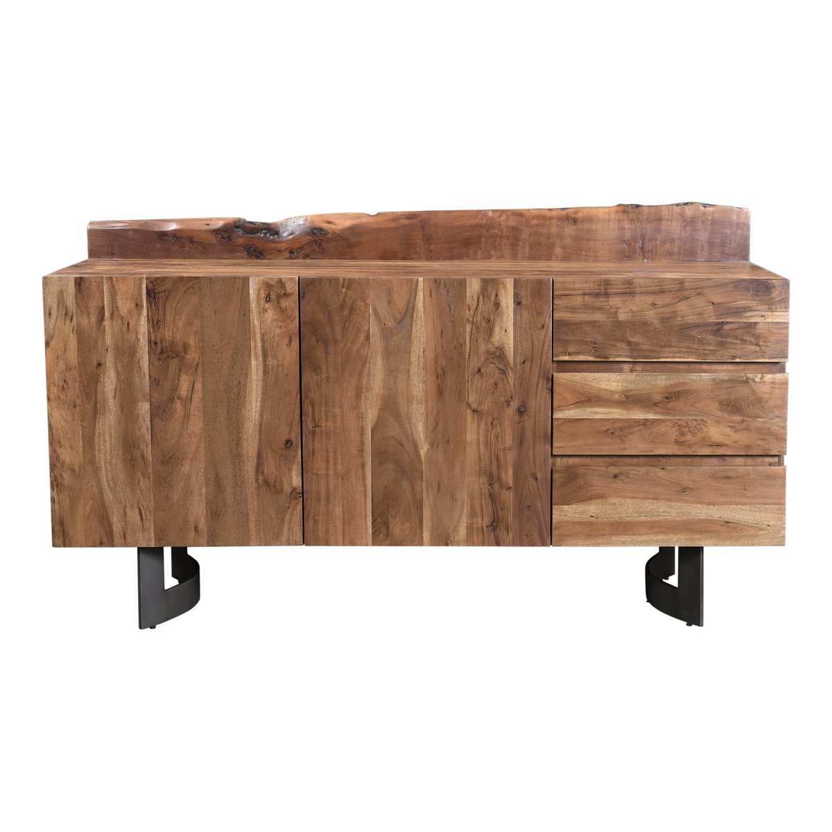 Bent Sideboard Brown, Cabinets & Sideboard by Moe's Home, 66" width x 37" height x 20" depth View 1