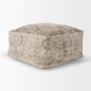 Khloe Large Taupe Pouf, Ottoman by Mercana, 36" length x 36" width x 17" height thumbnail 6
