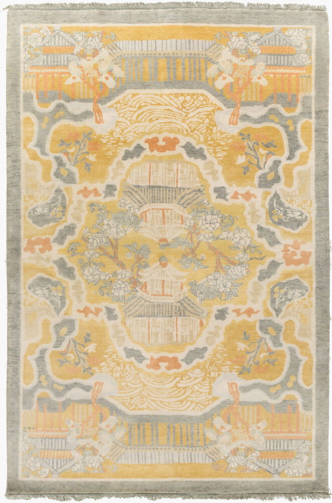 Geisha Handmade Rug, by Surya, 8' length x 5' width