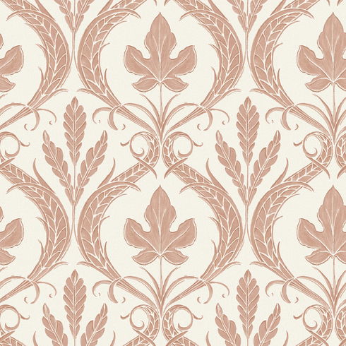 Adirondack Damask Brown & Beige Wallpaper