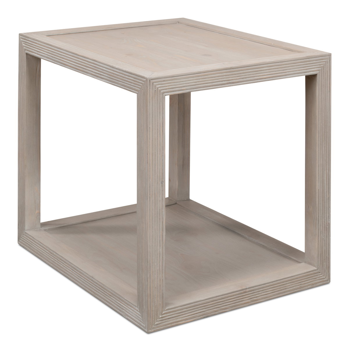 Camden Side Table, by Sarreid, 2'4" length x 1'10" width x 2' height View 7