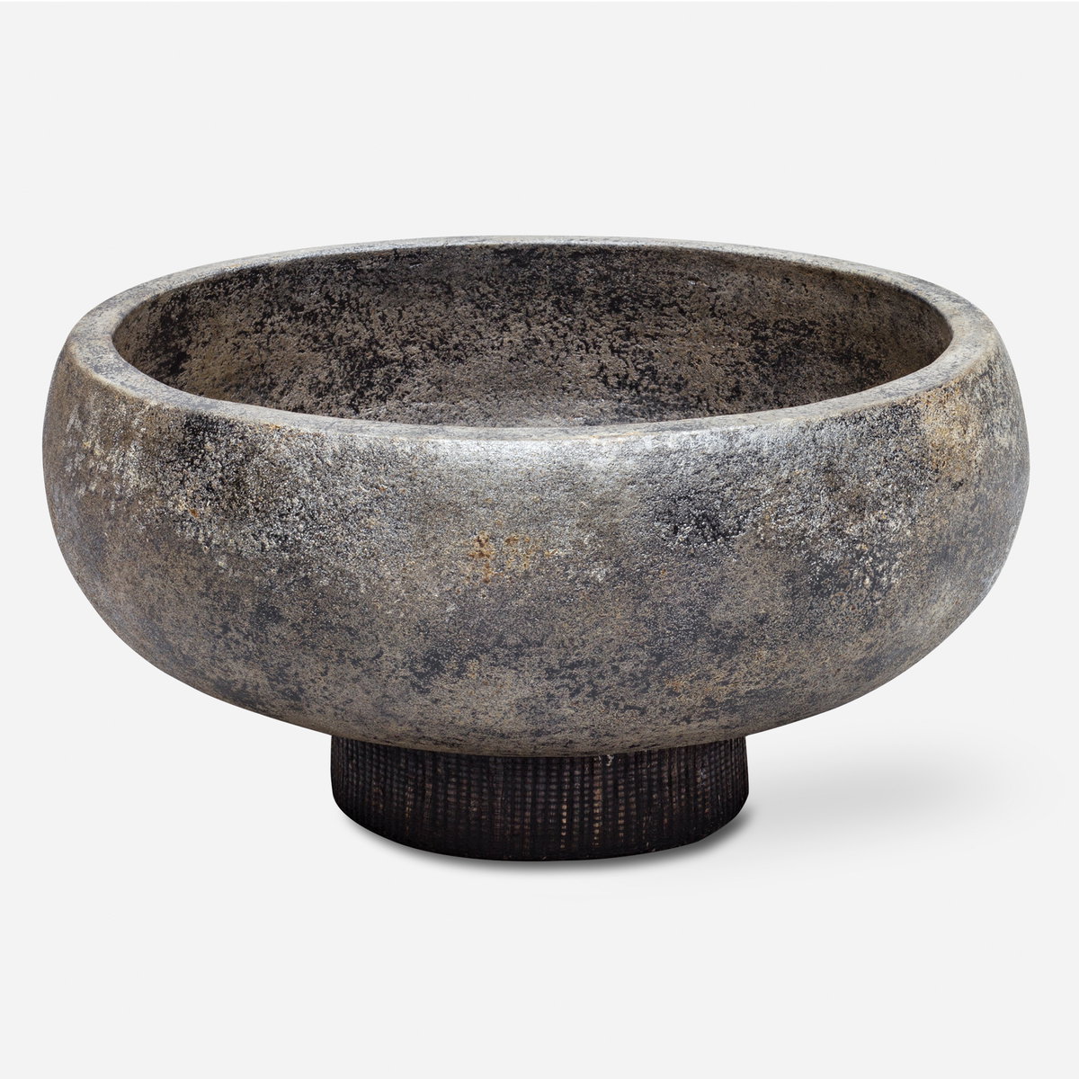 Brixton Aged Black Bowl, Decorative Tray by Uttermost, 14" width x 7" height x 14" depth View 1