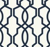 Hourglass Trellis Navy Wallpaper, by York Wall, 27' length x 2'3" width x 0.02" depth thumbnail 1