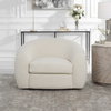 Capra Art Deco White Swivel Chair, Accent Chair by Uttermost, 43" width x 28" height x 37" depth thumbnail 10