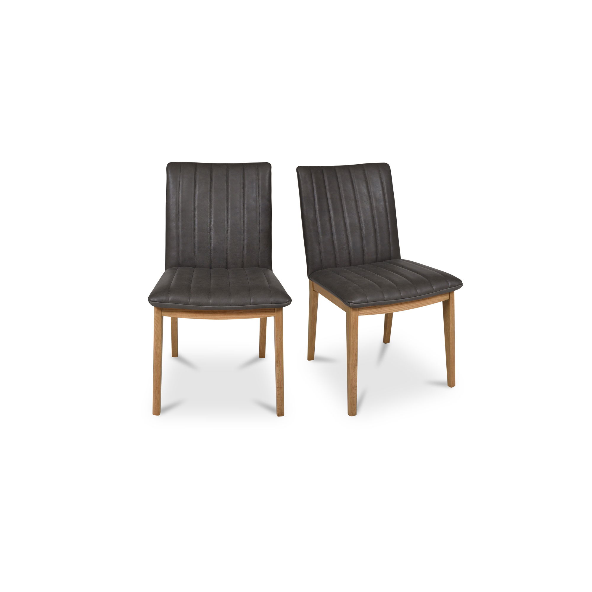 Demi Dining Chair Brown Leather-set Of Two, by Moe's Home, 19.7" width x 34" height x 24" depth View 1