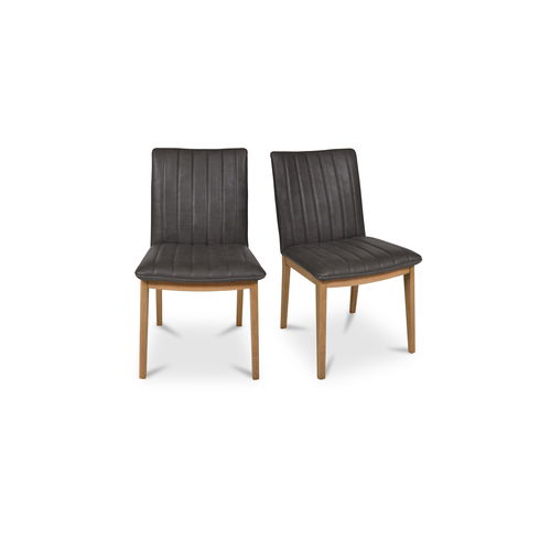 Demi Dining Chair Brown Leather-set Of Two