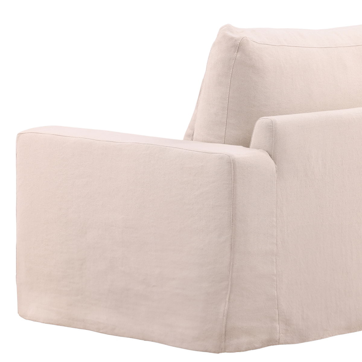 Sylvie Sofa Chair Slipcover Natural, Sofas & Sectional by Dovetail, 50.5" width x 33.5" height x 39.75" depth View 6