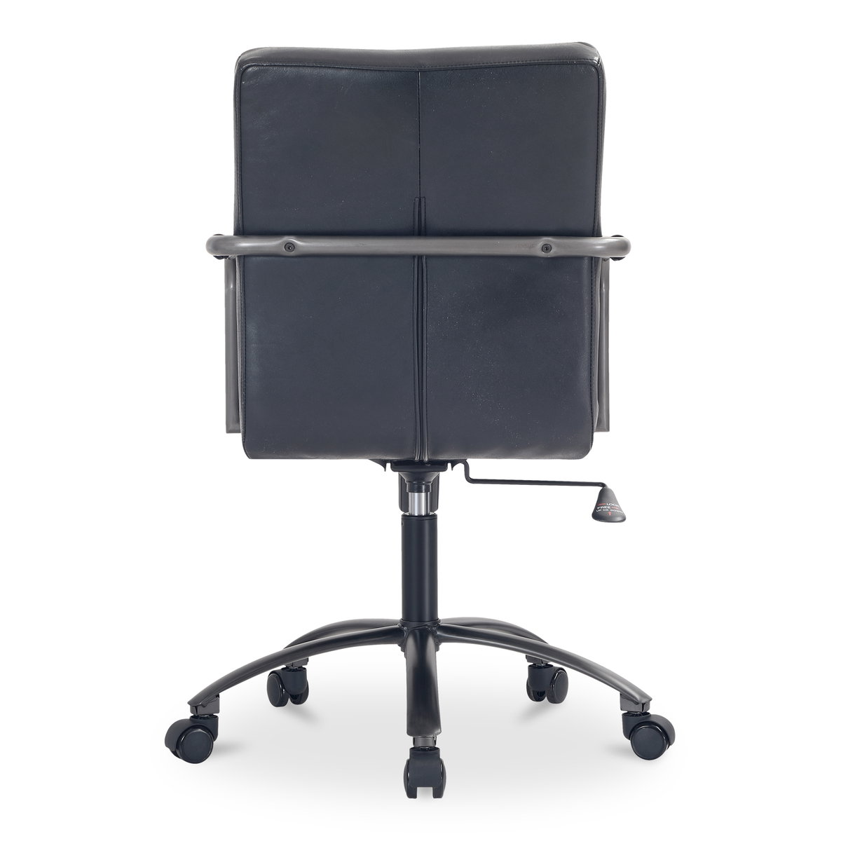Roy Office Chair Black Leather, by Moe's Home, 21.85" width x 36" height x 27.17" depth View 6