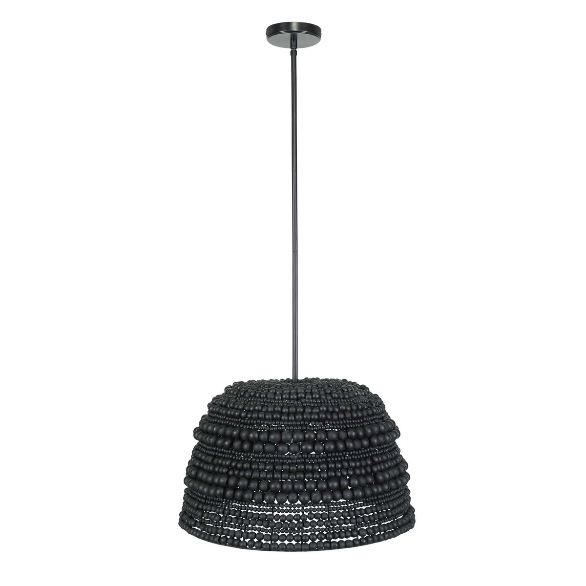 Persephone Black Bead 1 Light Pendant, Mini Light Pendant by Uttermost, 20.75" width x 13" height x 20.75" diameter x 20.25" depth View 6