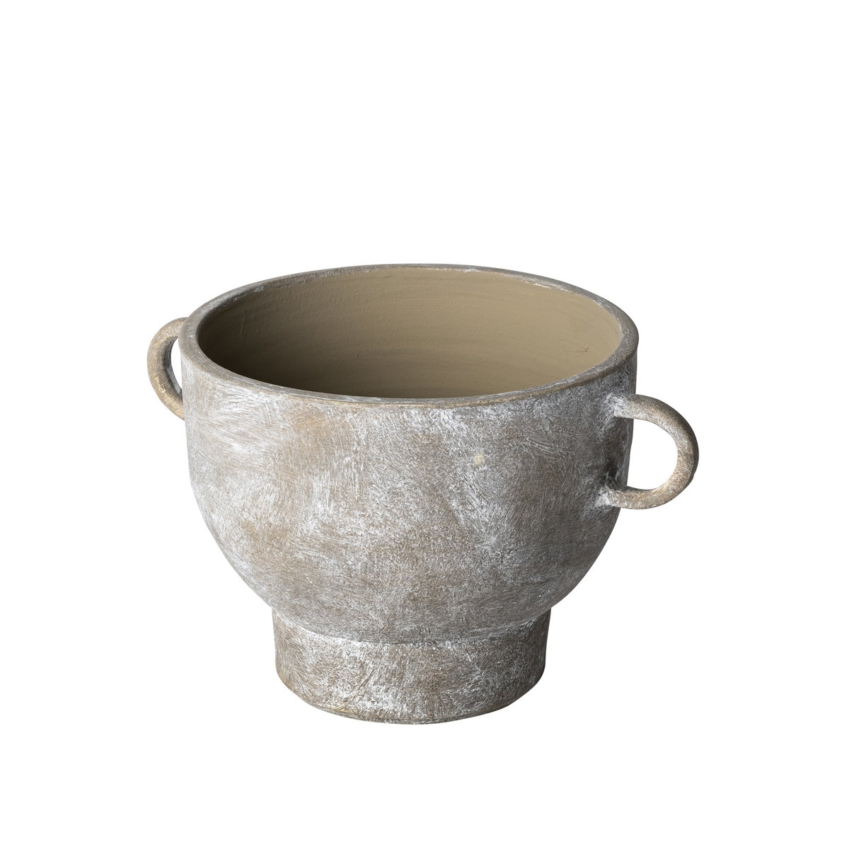 Deya Small Rustic Brown Ceramic Vase, by Mercana, 11.02" length x 8.46" width x 7.09" height View 1