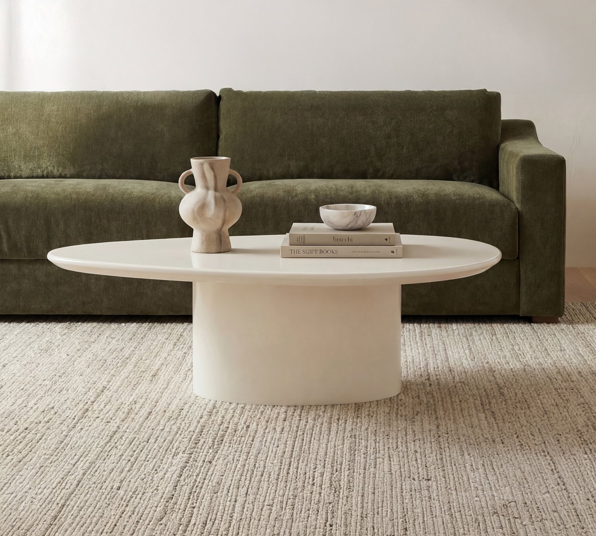 Eden Coffee Table Ivory Lacquer, by Moe's Home, 46" width x 16" height x 31.5" depth View 7