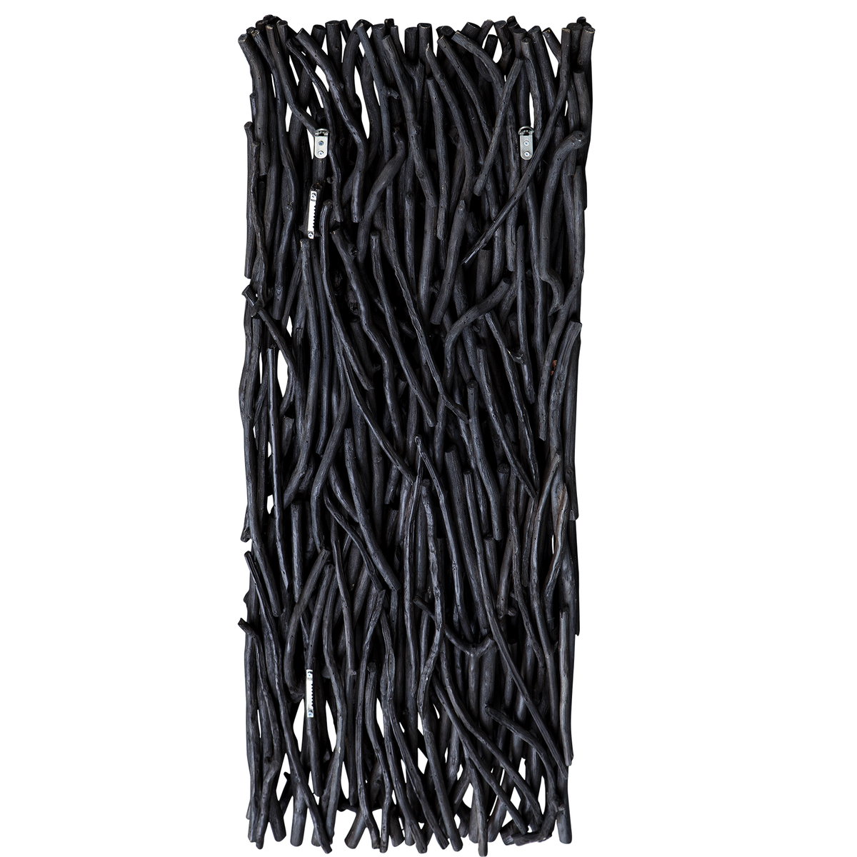 Gathered Teak Black Wood Wall Decor, Sculptural Wall Art by Uttermost, 19" width x 49" height x 3.5" depth View 6