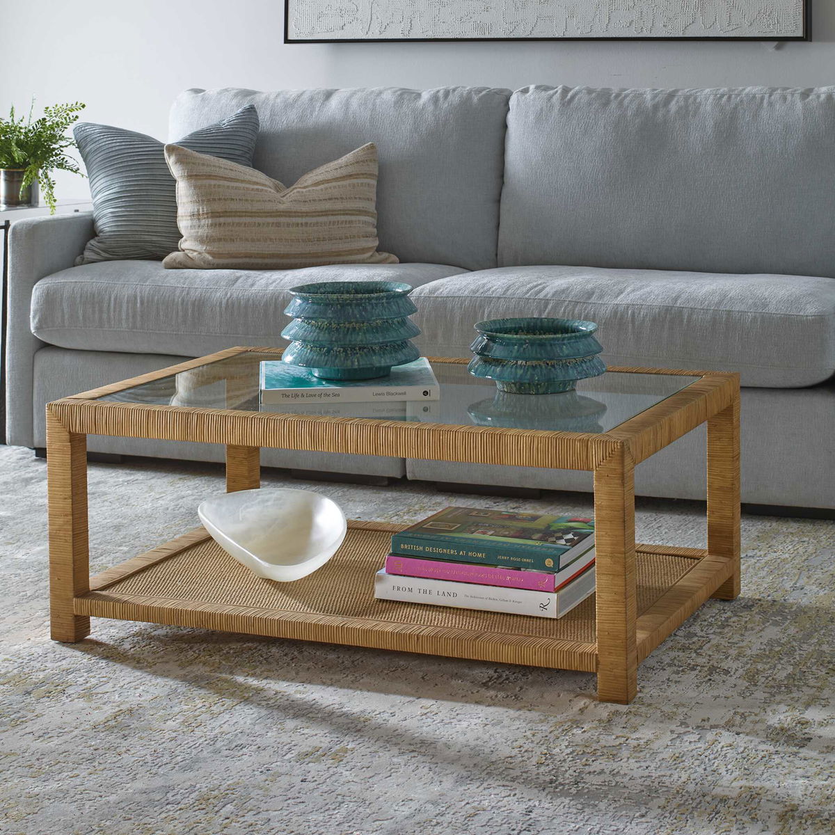 Kensing Natural Coffee Table, by Uttermost, 42" width x 17" height x 28" depth View 4