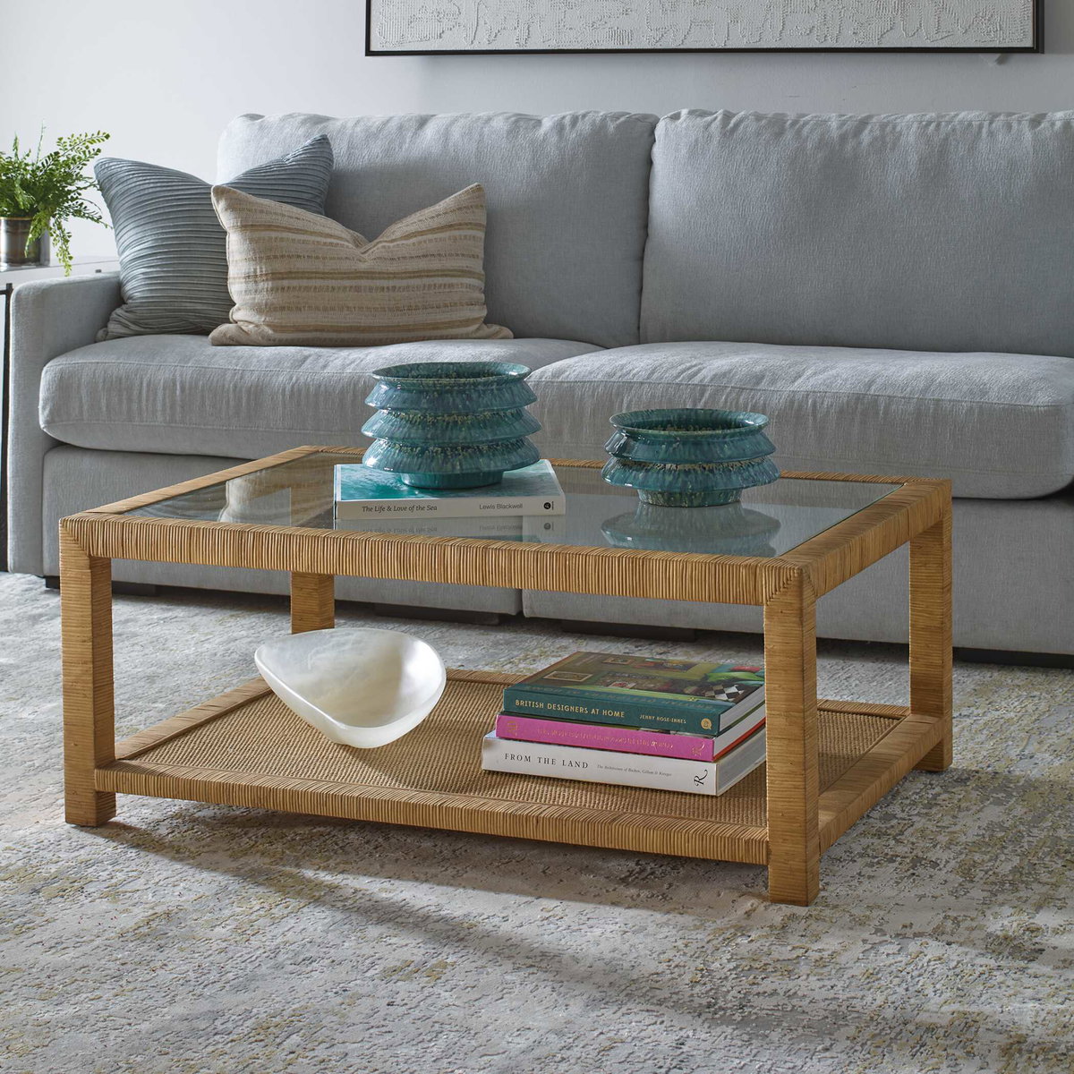 Kensing Natural Coffee Table, by Uttermost, 42" width x 17" height x 28" depth View 4