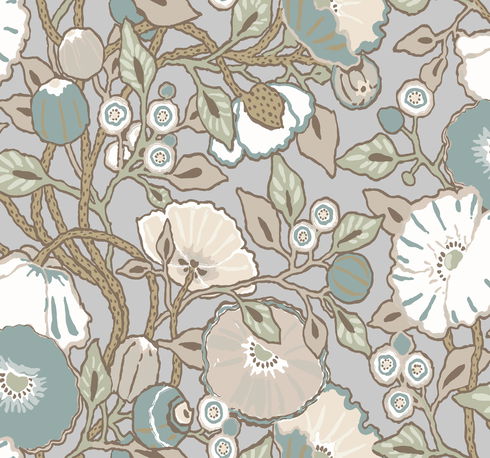 Vincent Poppies Heather Wallpaper